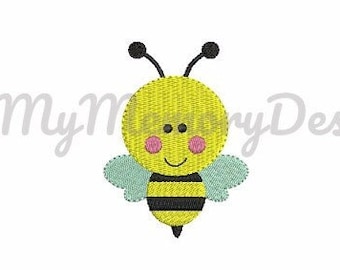 MINI Cute Baby Bee Embroidery Design, Animal Embroidery Design, Machine Embroidery Design, 4 Sizes, Instant Download