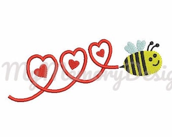 Cute Bee embroidery design, Baby Animal embroidery design,   Machine embroidery design, INSTANT DOWNLOAD, 3 size