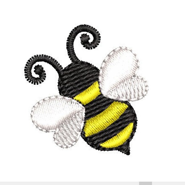 Bee embroidery design - 5 SIZES - mini bee embroidery - INSTANT DOWNLOAD - pes hus jef vip vp3 xxx dst exp embroidery machine files