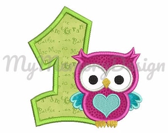 1st birthday embroidery design - My first birthday embroidery - Owl embroidery - Machine embroidery  INSTANT DOWNLOAD 4x4 5x7 6x10 size