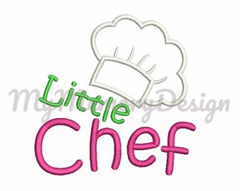 Little Chef Hat Embroidery Design - Cook hat applique design - Girl embroidery - Machine embroidery file INSTANT DOWNLOAD  4X4 5X7 6X10 SIZE