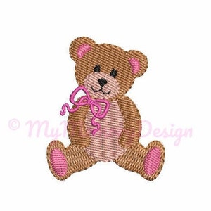 Baby Teddy Bear Embroidery Design, Animal embroidery design, Cute girl bear embroidery , Machine embroidery design, Instant Download, 5 SIZE