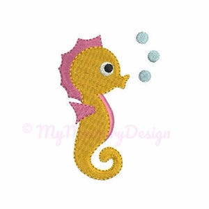 Seahorse embroidery - Mini embroidery design - Summer design -  Machine embroidery digital file - pes hus jef vip vp3 xxx dst exp - 5 sizes
