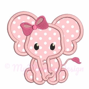 Elephant applique design - Elephant embroidery - Baby embroidery - Machine embroidery file - pes hus jef vip vp3 xxx dst exp - 3 sizes