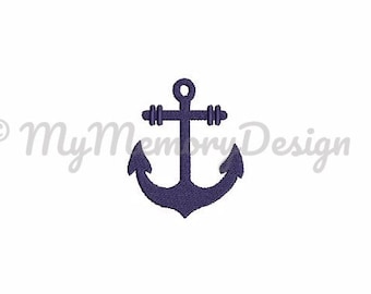 Anchor Embroidery Fill Stitch Mini Design - Nautical embroidery design - INSTANT DOWNLOAD - Machine embroidery design - 5 size