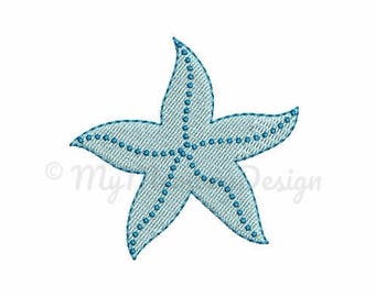 Starfish embroidery - Summer embroidery design - Sea design - Machine embroidery digital file - pes hus jef vip vp3 xxx dst exp - 5 sizes