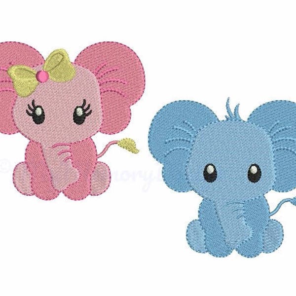 Elephant Machine Embroidery Design - Baby Embroidery Set -  INSTANT DOWNLOAD - pes hus jef vip vp3 xxx dst exp - 6 sizes