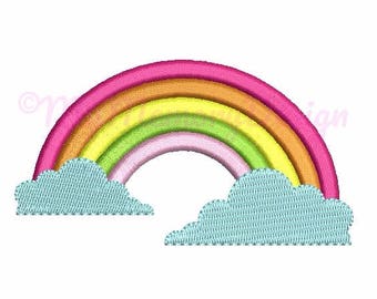 Mini Colorful Rainbow Embroidery Design, Cloud embroidery designs , Machine embroidery design,  INSTANT DOWNLOAD, 8 sizes