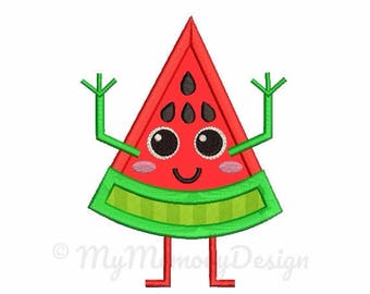 Watermelon embroidery design - Watermelon applique - Summer design - Machine embroidery file - pes hus jef vip vp3 xxx dst exp 3 sizes