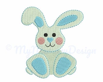 Boy Embroidery Design - Bunny Embroidery - Easter Fill Stitch Embroidery - Baby Animal Design - Machine embroidery INSTANT DOWNLOAD - 3 size