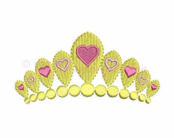 Crown embroidery design, Tiara embroidery design, Princess crown embroidery design, Machine embroidery design, INSTANT DOWNLOAD, 2 sizes