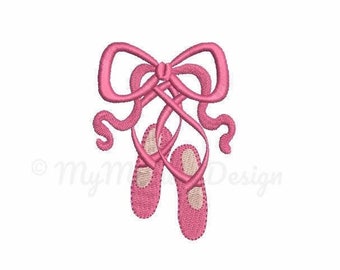 Ballet slippers embroidery design, Ballet shoes embroidery design, Machine embroidery design, Instant download ,  6 SIZES