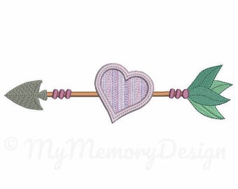 Wedding embroidery, Bride embroidery, Girl embroidery, Mom embroidery, Arrow embroidery design - Heart applique- Machine embroidery design