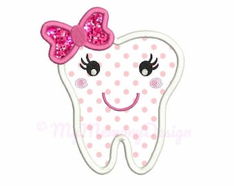 Tooth embroidery design - Footh applique design, Tooth fairy embroidery, Dental applique, Machine embroidery design, Instant download