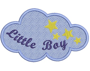 Cloud  Embroidery Design - Baby boy embroidery design - Star embroidery - Machine embroidery design - INSTANT DOWNLOAD - 4x4 5x7 6x10 size