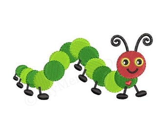 Caterpillar Machine Embroidery Design, Animal embroidery, Machine embroidery design, Instant download, 4 sizes