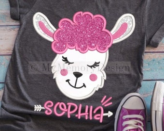 Cute llama girl face embroidery design, Baby embroidery, Llama applique design,  Alpaca embroidery, little girl design , INSTANT DOWNLOAD