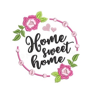 Home Sweet Home Embroidery Pattern, Kitchen embroidery design, Instant download, 5 sizes