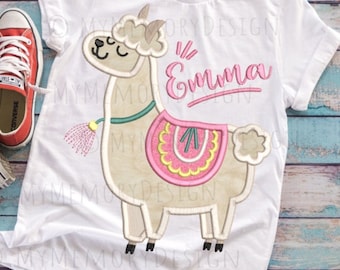 Llama machine embroidery design, Alpaca embroidery, Llama applique design, Machine embroidery design, Girl embroidery, 4x4 5x7 6x10 sizes