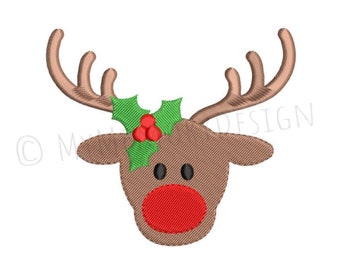 Reindeer embroidery design , Girls Christmas embroidery, Embroidery design, Winter embroidery, Santa embroidery, Holiday embroidery, 4 SIZES