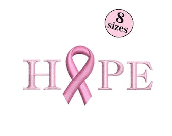 Cancer Ribbon Machine Embroidery Design, Mini embroidery , Breast cancer pink ribbon, Cancer awareness, Woman , INSTANT DOWNLOAD, 8 SIZES