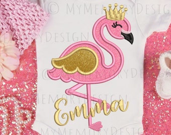 Flamingo applique design, Flamingo embroidery, Girl embroidery, Summer embroidery, Beach embroidery, Machine embroidery design, 4x4 5x7 6x10