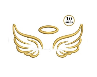 Angel Wings Embroidery Designs,  Machine Embroidery Design, Instant download embroidery file, 10 sizes