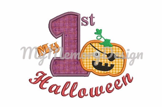 1st halloween embroidery, My first halloween embroidery design - Halloween applique design - Pumpkin applique - Baby boy embroidery