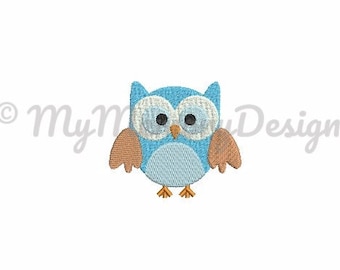 Owl embroidery - Animal embroidery - Owl embroidery design - Filled stitch embroidery - Machine embroidery - INSTANT DOWNLOAD - 6 size