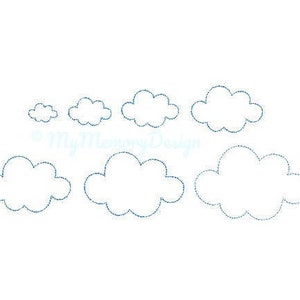 7 SIZES Cloud Embroidery Design -  Embroidery Pattern - Machine embroidery digital dowload file - INSTANT DOWNLOAD