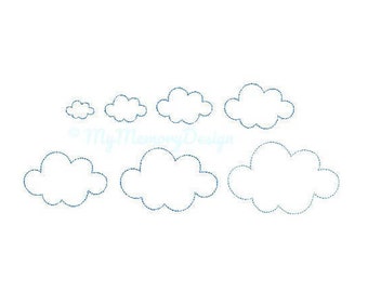 7 SIZES Cloud Embroidery Design -  Embroidery Pattern - Machine embroidery digital dowload file - INSTANT DOWNLOAD