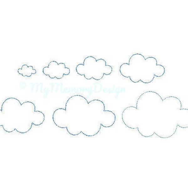 7 SIZES Cloud Embroidery Design -  Embroidery Pattern - Machine embroidery digital dowload file - INSTANT DOWNLOAD