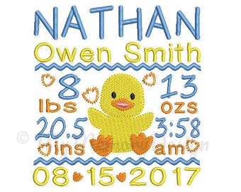 Boy birthday embroidery, Birth announcement embroidery design - Baby announcement template embroidery, Machine embroidery - INSTANT DOWNLOAD