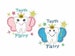 Set of 2 - Tooth Fairy embroidery design - Tooth applique - Machine embroidery - Instant download pes hus jef vip vp3 xxx dst exp 3 sizes 