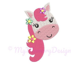 Pony Embroidery Design - Mini Embroidery Pattern - Machine embroidery digital dowload file - INSTANT DOWNLOAD 6 SIZES