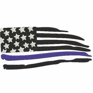 Thin blue line embroidery design, American flag embroidery, Police embroidery design ,Machine embroidery design,  INSTANT DOWNLOAD, 3  sizes