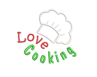 Kitchen embroidery design, Chef hat embroidery design, Baking embroidery, INSTANT DOWNLOAD, Machine embroidery design - 3 size