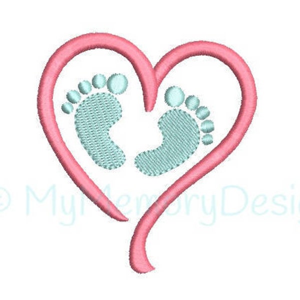 Piedi del bambino ricamo Design - modello di ricamo neonato - file di download digitale ricamo macchina - DOWNLOAD immediato - 4 dimensioni