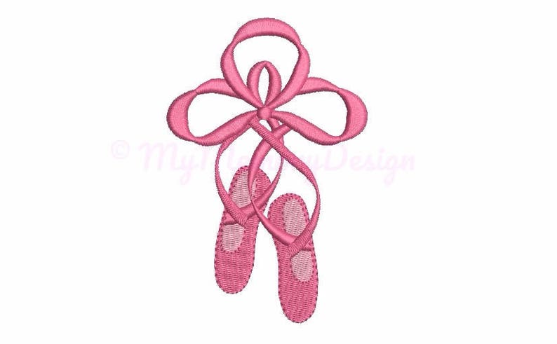 May include: Pink ballet shoes tied together with a pink ribbon bow.
