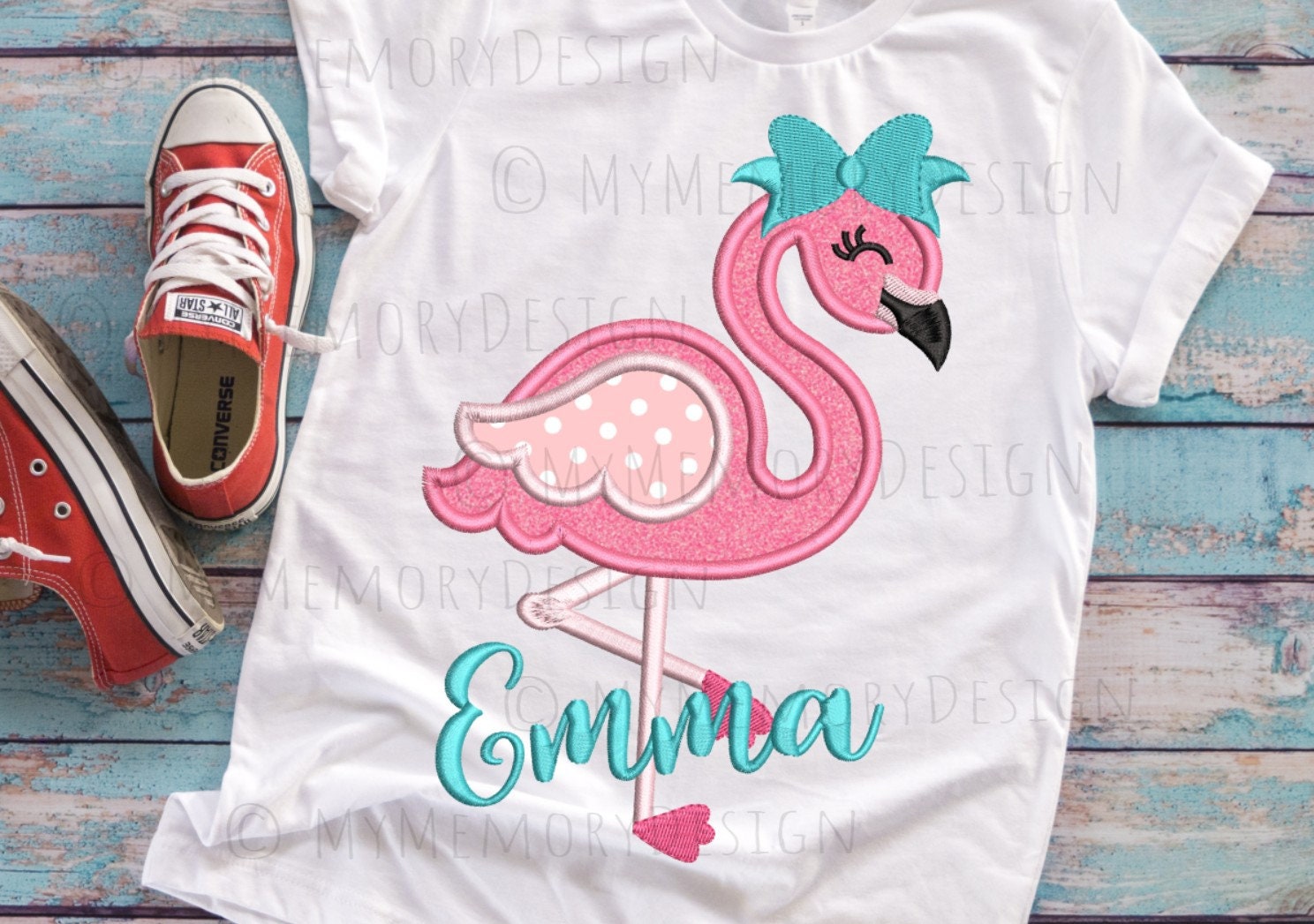 Flamingo embroidery design, Girl embroidery, Summer design , Animal ...