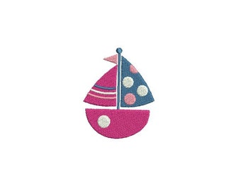 Boat embroidery design - Sailboat embroidery design - Mini embroidery design  - Summer embroidery - Machine embroidery - INSTANT DOWNLOAD