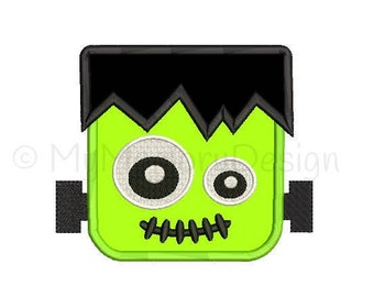 Halloween Applique Design - Frankenstein head embroidery - Boy Embroidery Design - INSTANT DOWNLOAD - 3 size - 4x4 5x7 6x10