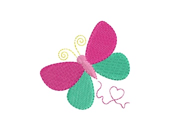 Butterfly Embroidery Design - Animal embroidery design, Baby Girl design, Machine Embroidery design, INSTANT DOWNLOAD,5 size