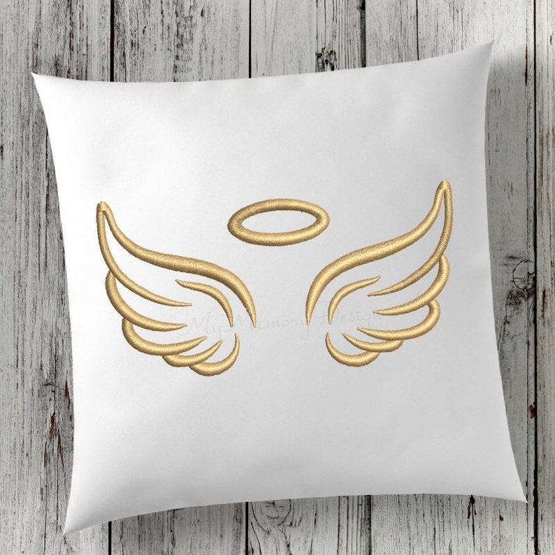 Angel Wings Embroidery Designs, Machine Embroidery Design, Instant download embroidery file, 10 sizes image 4