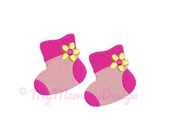 Baby Shoes Embroidery Design - Girl Embroidery Pattern - Machine embroidery digital dowload file - INSTANT DOWNLOAD 5 SIZES