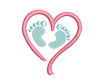 Baby feet Embroidery Design - Newborn Embroidery Pattern - Machine embroidery digital dowload file - INSTANT DOWNLOAD - 4 sizes