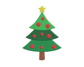 Christmas tree  mini fill stitch embroidery design - Xmas lights design - Mini embroidery - Machine embroidery file -7 SIZE for 4x4 5x7 hoop