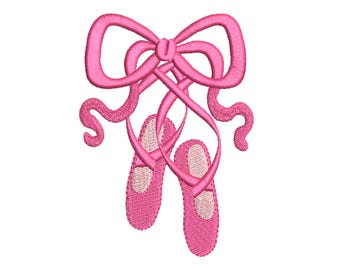 Ballet slippers embroidery design, Ballet shoes embroidery design, Machine embroidery design, Instant download ,  6 SIZES