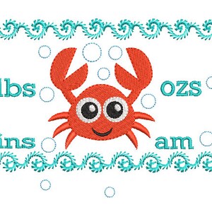 Birth announcement embroidery design Birth template machine embroidery Baby design INSTANT DOWNLOAD 4x4 5x7 6x10 sizes image 2