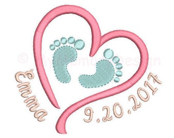 Birth Announcement Embroidery Design - Baby Stats - Machine Embroidery File - EMAIL DELIVERY 0-48 hour NOT instant download